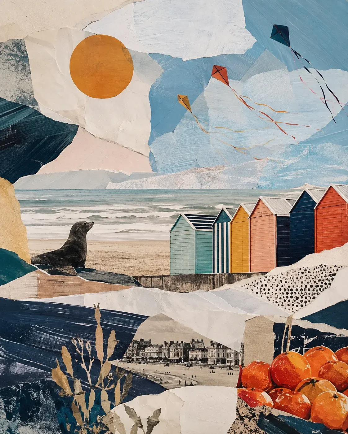 Collage décoratif inspiré de Berck-sur-Mer